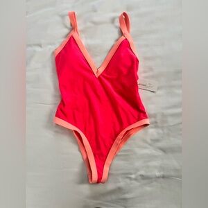 NWT Beach Joy Bikini- One Piece Swimsuit Pink/Coral- Small